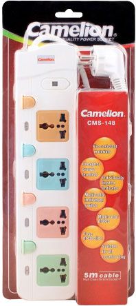 Camelion CMS 148 Power Extension Lead 4 Ports & 5 Meters Cable